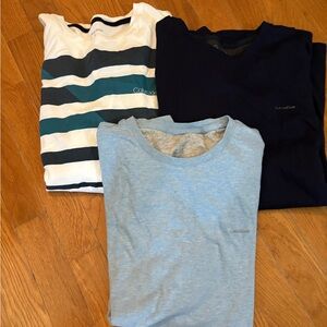 Calvin Klein Blue Short Sleeve‎ Tees Nautical Stripes